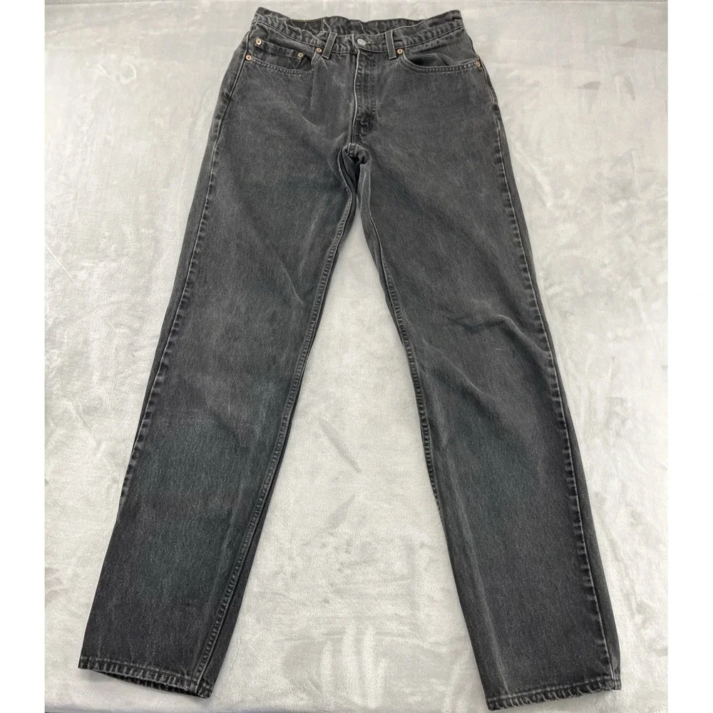 VTG Levis 550 Jean Men 33x36 Faded Black Relaxed Fit made in USA Workwear